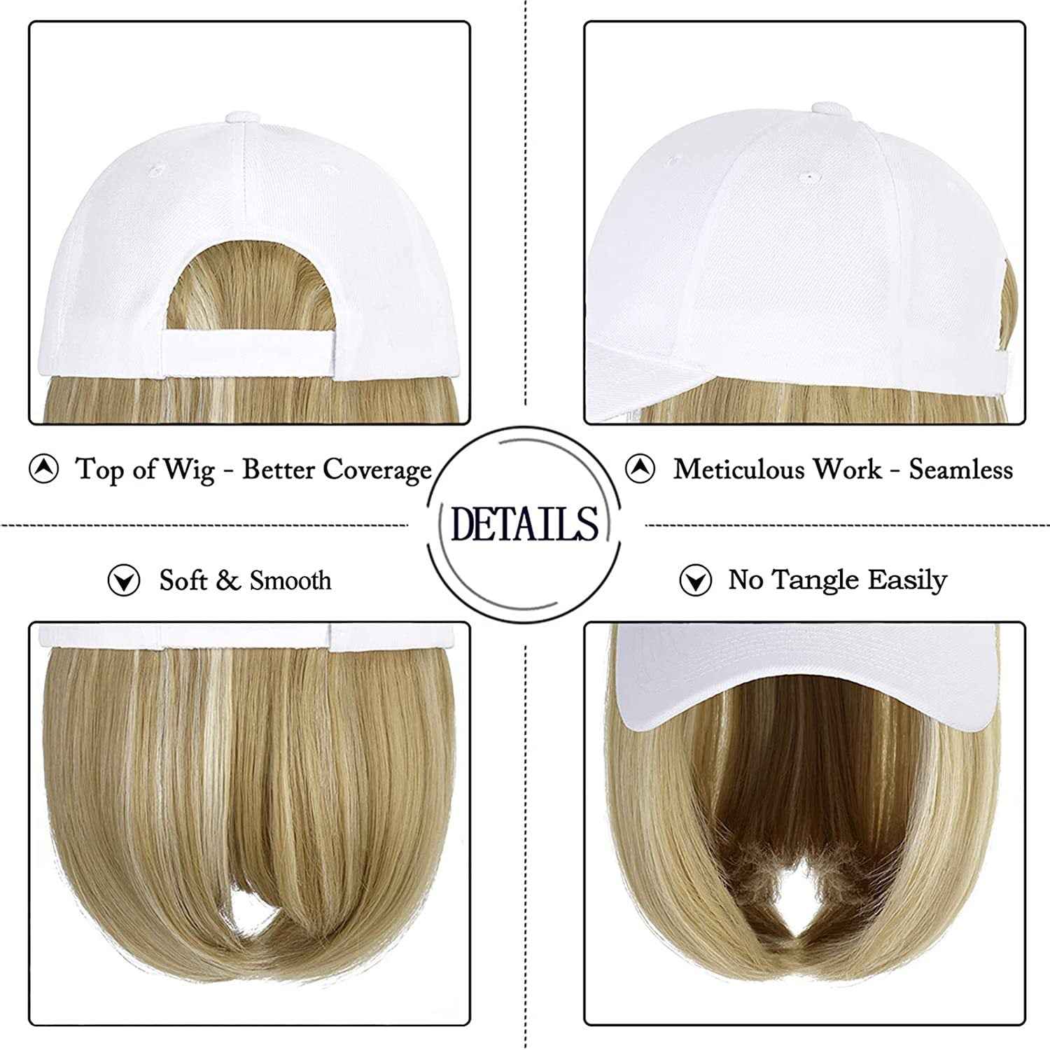Wig Women's Hooded Wig Short Straight Hair Chemical Fiber Headcover