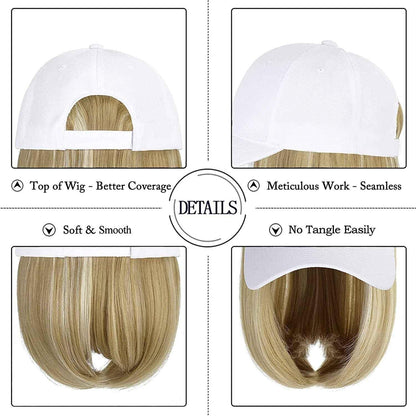 Short Straight Hooded Wig for Women - Chemical Fiber Headcover with Straight Hair - Shello's Creative Boutique