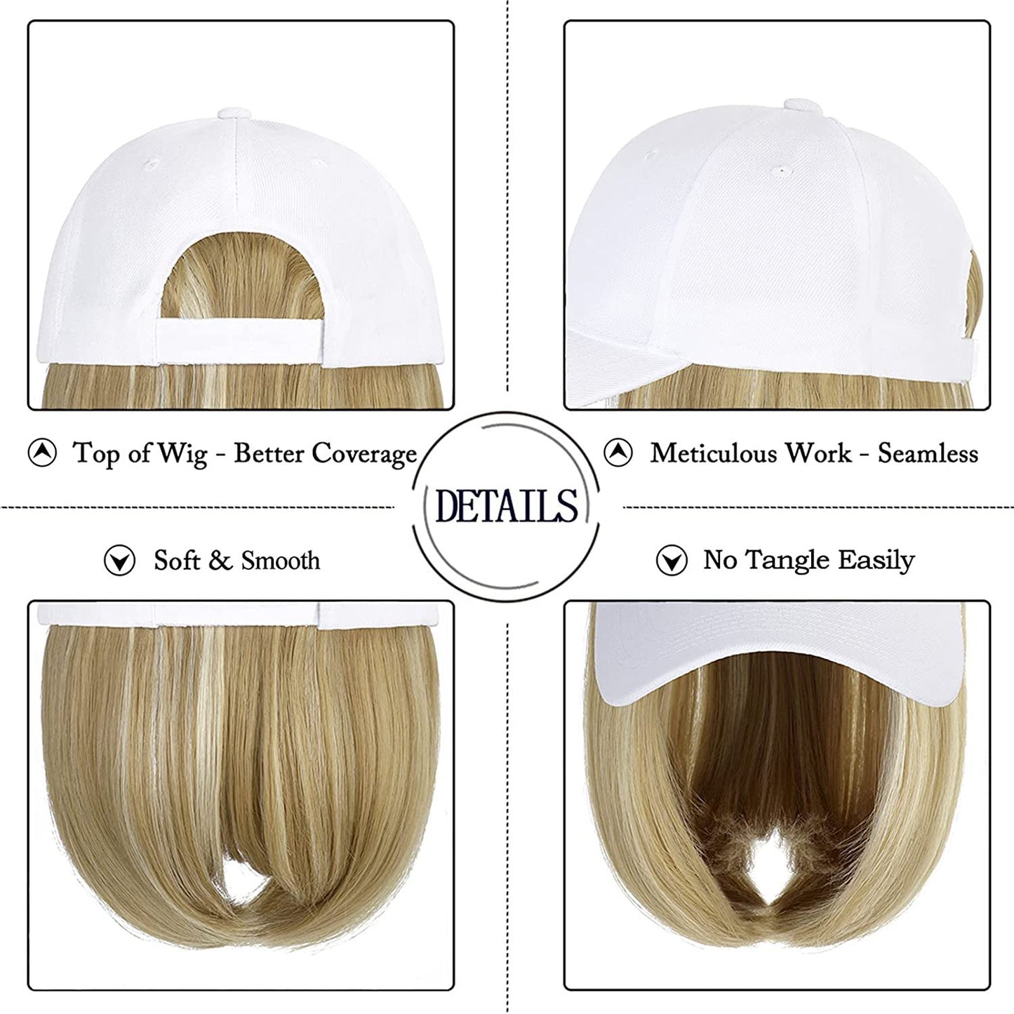 Wig Women's Hooded Wig European and American Personalized Short Straight Hair Chemical Fiber Wig Multi Color Wigs Headcover eprolo