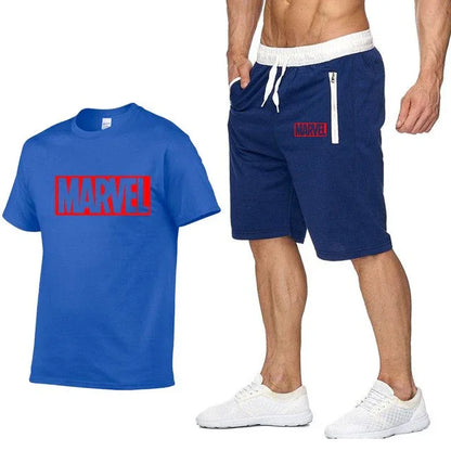 Cotton T Shirts+Shorts Men Sets Brand Clothing Two Pieces Tracksuit - Shello's Creative Boutique