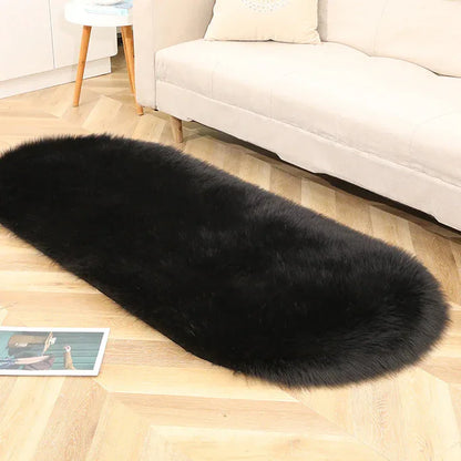 Imitation Wool Oval Plush Carpet – Soft Luxury for Any Space - Shello's Creative Boutique