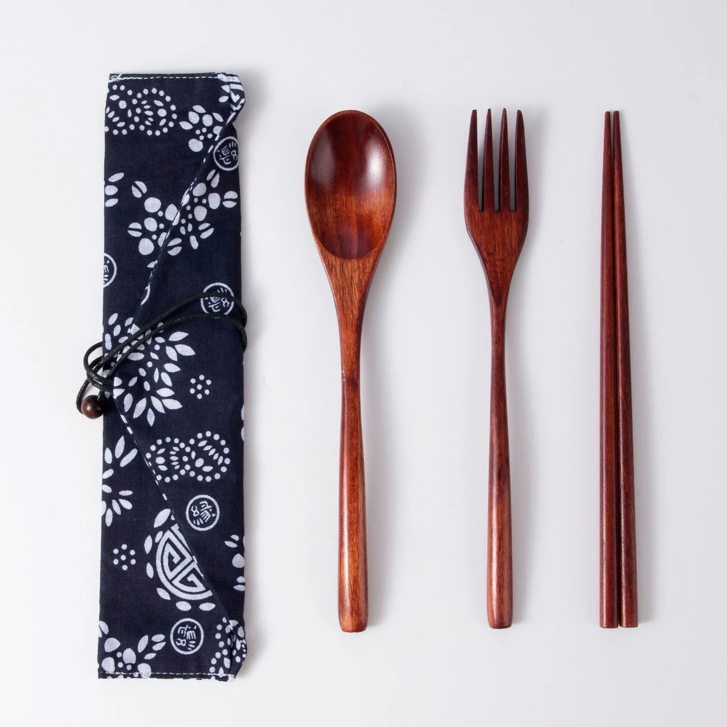 Japanese Style Long Handled Spoons, Forks, Chopsticks, Three Piece Set Of Wooden Portable Tableware, Chopsticks, Spoons, Set - Shello's Creative Boutique