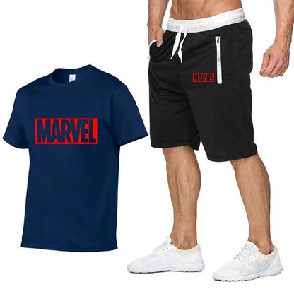 Cotton T Shirts+Shorts Men Sets Brand Clothing Two Pieces Tracksuit - Shello's Creative Boutique