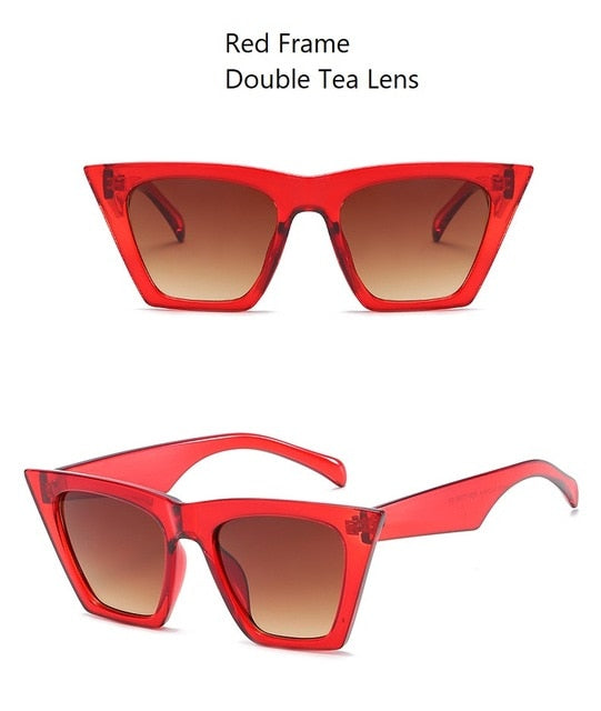 Australia Style Vintage Cat Eye Sunglasses Women 2018 Luxury Brand 90s Fashion Cateye Sun Glasses Female Lady Shades