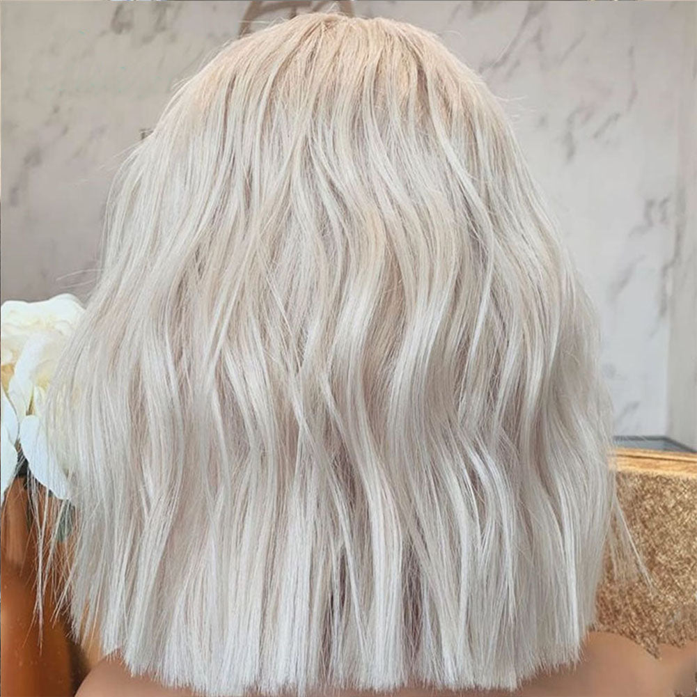 Wig 60# Ladies Front Lace Chemical Fiber To Shoulder Short Curly Wig Headgear Shello Creative Boutique