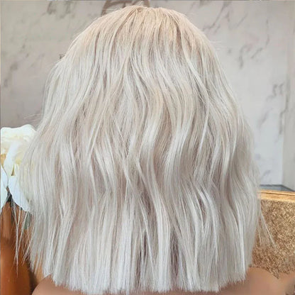 Wig 60# Ladies Front Lace Chemical Fiber To Shoulder Short Curly Wig Headgear - Shello's Creative Boutique
