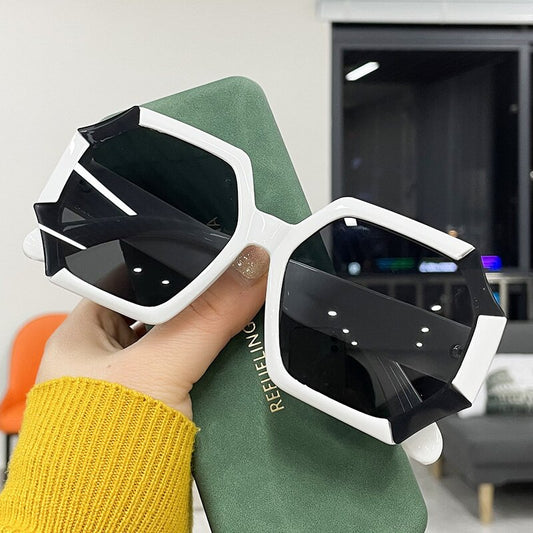 Vintage Oversize Round Sunglasses Women Luxury Brand Design Retro Sun Glasses Female Big Frame Shades Black Lady UV400