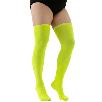 Plus Size Thigh High Socks - Striped Black Stockings (Up to 5XL) - Shello's Creative Boutique