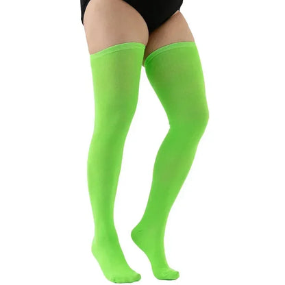 Plus Size Thigh High Socks - Striped Black Stockings (Up to 5XL) - Shello's Creative Boutique