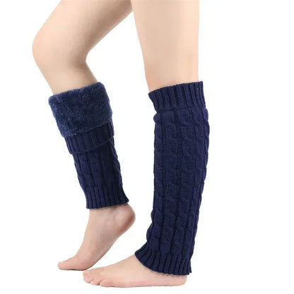 Thermal Plush Knitted Leg Warmers - Cozy Winter Knee-High Boot Cuffs - Shello's Creative Boutique