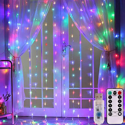 3M LED Curtain Lamp USB String Lights Remote Fairy Light Garland Christmas Decoration - Shello's Creative Boutique
