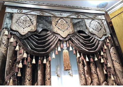 European Palace Luxury Curtains - Velvet Drapes for High Windows