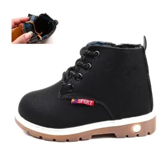Children Casual Shoes Autumn Winter Martin Boots Boys Shoes Fashion Leather Soft Antislip Girls Boots 21-30 Sport Running Shoes eprolo