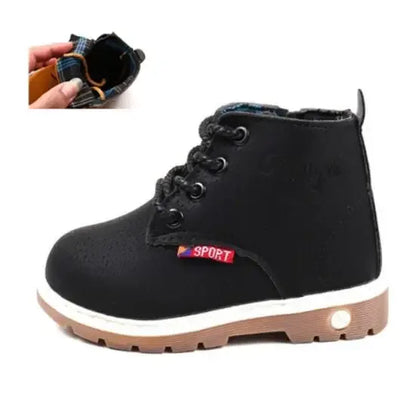 Autumn/Winter Martin Boots – Soft Leather Sporty Casual Shoes for Boys & Girls (Sizes 21–30) - Shello's Creative Boutique