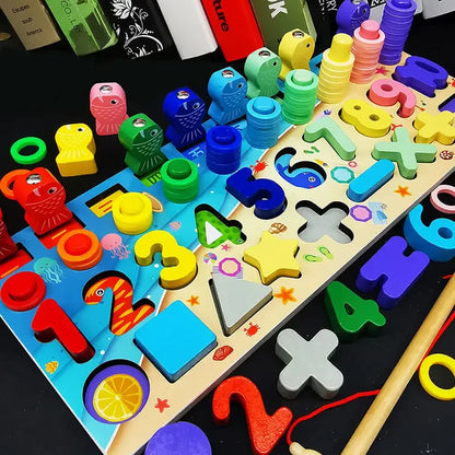 Wooden Montessori Shape & Colour Matching Board - Educational Toy Age 3+ - Shello's Creative Boutique