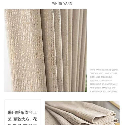 Modern Beige Velvet Blackout Curtains - Luxury Flannel Drapes - Shello's Creative Boutique