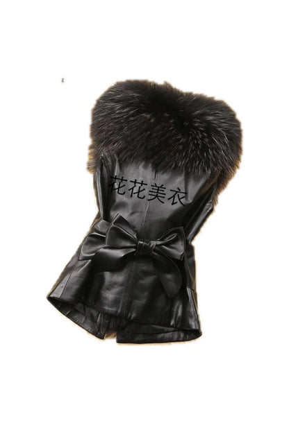 Faux Leather Vest with Fur Collar - Sleeveless Winter Coat - Shello's Creative Boutique