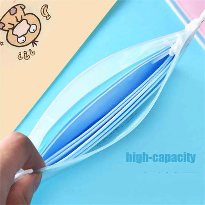 4Pcs Cartoon Mask Cover Bag Portable Facemask Holder Face Mask Storage Case Save Mask Zipper Bags Bills Files Bag Pencil Bags