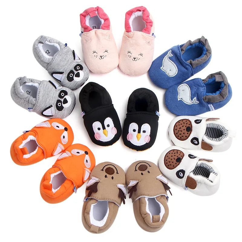 Cartoon Fox Baby Girls Winter Warm First Walkers Cotton Children Home Shoes Kids Toddler Slippers Baby First Walkers Moccasins eprolo