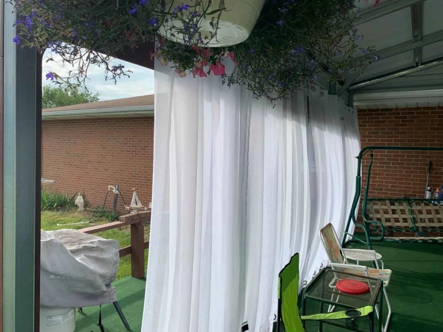 Outdoor Sheer Curtains, Waterproof Wind-Break Canopy Drapes Blinds for Privacy, Porch, Gazebo, Deck and Pergola