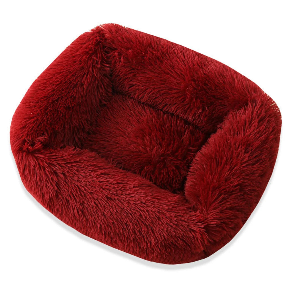 Square Dog Bed Long Plush Solid Color Pet Beds For Little Medium Large Pets Super Soft Winter Warm Sleeping Mats For Dogs Cats Shello Creative Boutique