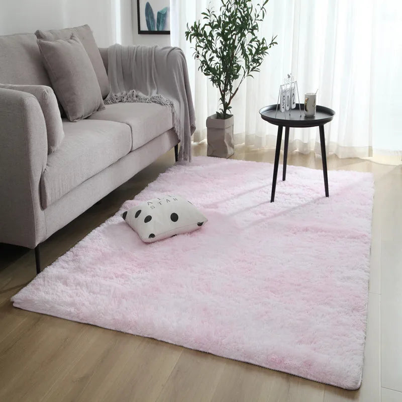 Grey Carpet Tie Dyeing Plush Soft Carpets For Living Room Bedroom Anti-slip Floor Mats Bedroom Water Absorption Carpet Rugs Shello Creative Boutique