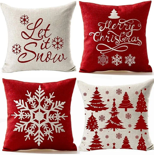Christmas Decorations Pillow Covers Snowflcke Decor Throw Pillow Cases Xms Tree Cushion Cover 18 X 18 Inch Shello Creative Boutique