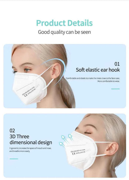 10-200Pcs KN95 CE FFP2 face Masks Approved 5 Layers Filter Protective Health Care Mouth Mask FFP2  Reuseable Mouth KN95 ffp2Mask
