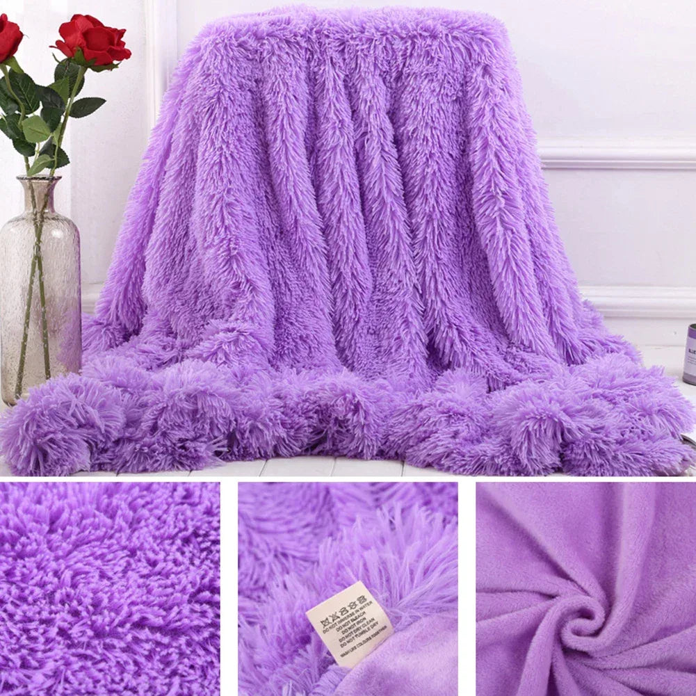 80x120cm 1pc Soft Warm Fluffy Shaggy Bed Sofa Bedspread Children SafetyBedding Sheet Throw Home Decoration Comfortable Blanket - Shello's Creative Boutique
