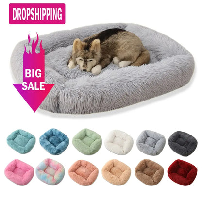 Square Dog Bed Long Plush Solid Color Pet Beds For Little Medium Large Pets Super Soft Winter Warm Sleeping Mats For Dogs Cats Shello Creative Boutique