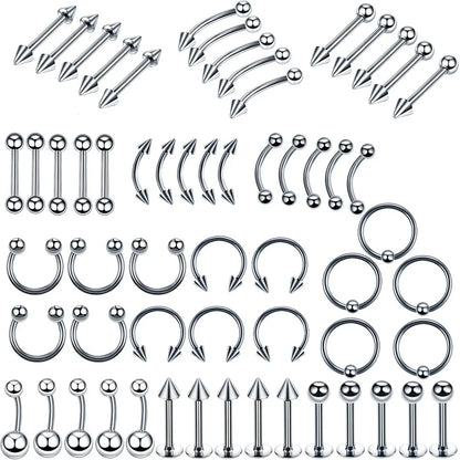Stainless Steel Mixed Body Piercing Jewellery Set