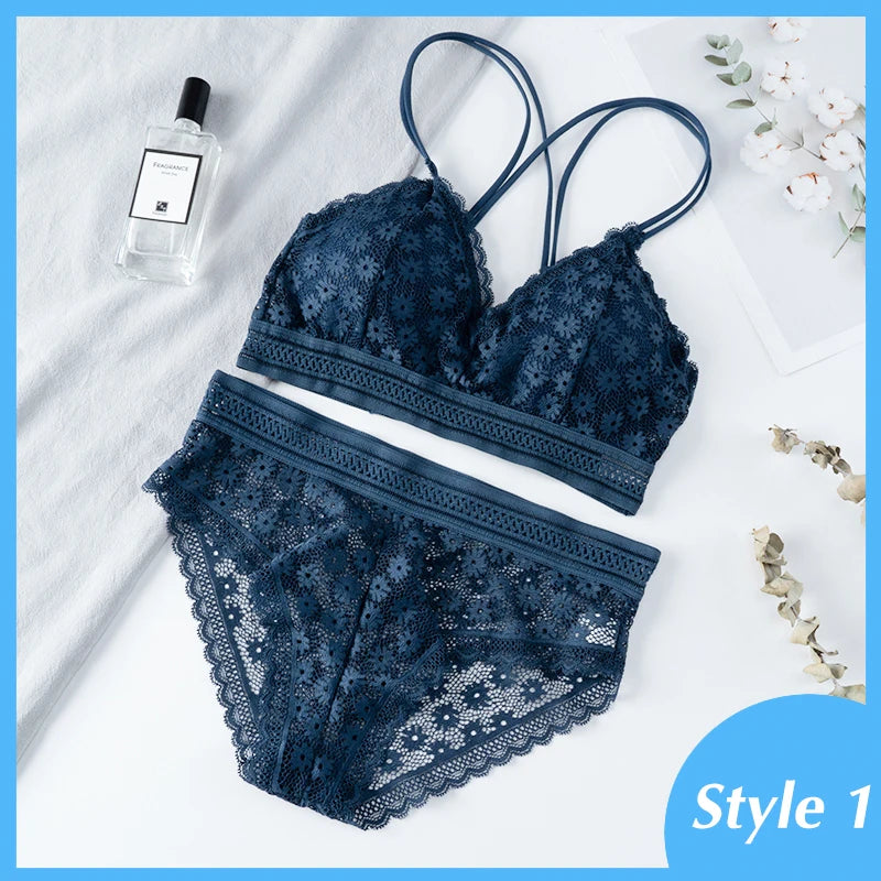 MIMICOO Floral Lace Bra & Brief Set – Seamless Romance