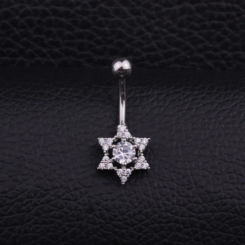 Sun Face Belly Button Bar Navel Ring Body Piercing Jewellery