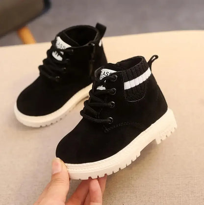 Autumn/Winter Martin Boots – Soft Leather Sporty Casual Shoes for Boys & Girls (Sizes 21–30) - Shello's Creative Boutique