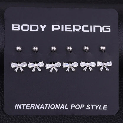 Bow Pendant Crystal Belly Button Ring