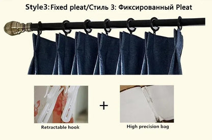 European Luxury Villa Curtains - French Velvet Embroidered Drapes - Shello's Creative Boutique