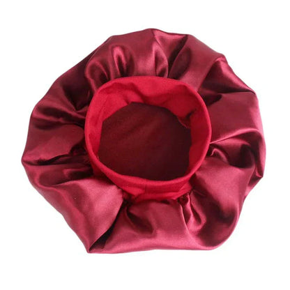 1pc Adjust Solid Satin Bonnet Hair Sleep Hat Silk Head Wrap Shower Cap - Shello's Creative Boutique