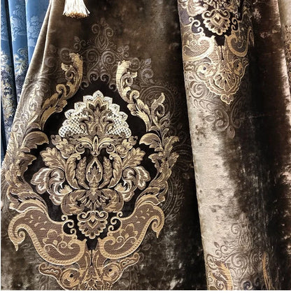 European Palace Luxury Curtains - Velvet Drapes for High Windows