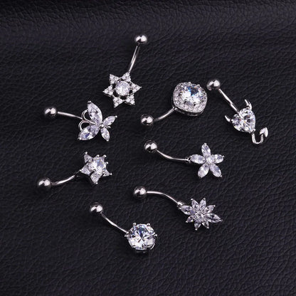 Sun Face Belly Button Bar Navel Ring Body Piercing Jewellery