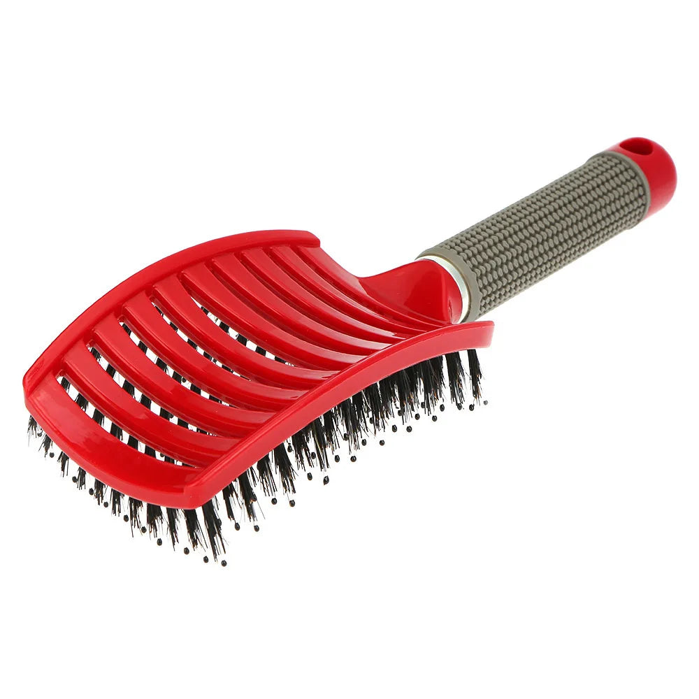 Detangling Hair Brush - Bristle & Nylon Scalp Massage Comb for Wet Curly Hair