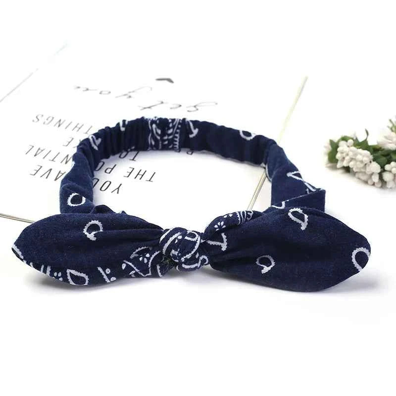 New Women Suede Soft Solid Print Headbands Vintage Cross Knot Elastic Hairbands