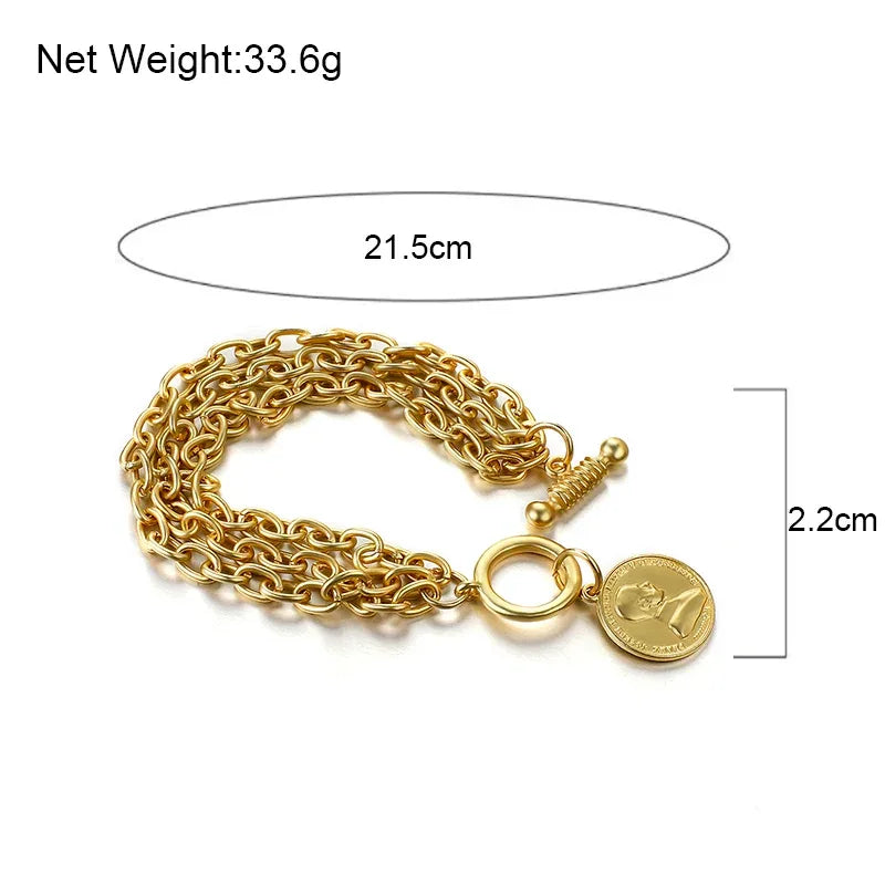 Charm Chain Bracelets For Women Men Stainless Steel Alloy Bracelets - Shello's Creative Boutique
