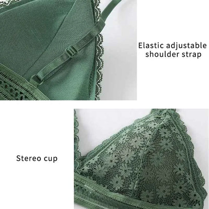 Women's Lace Bra Sets Seamless Underwear Backless Vest Sexy Padded Bralette Lingerie Ultrathin Bra & Brief Sets Female Intimates