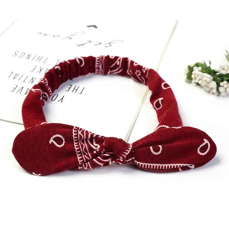 New Women Suede Soft Solid Print Headbands Vintage Cross Knot Elastic Hairbands