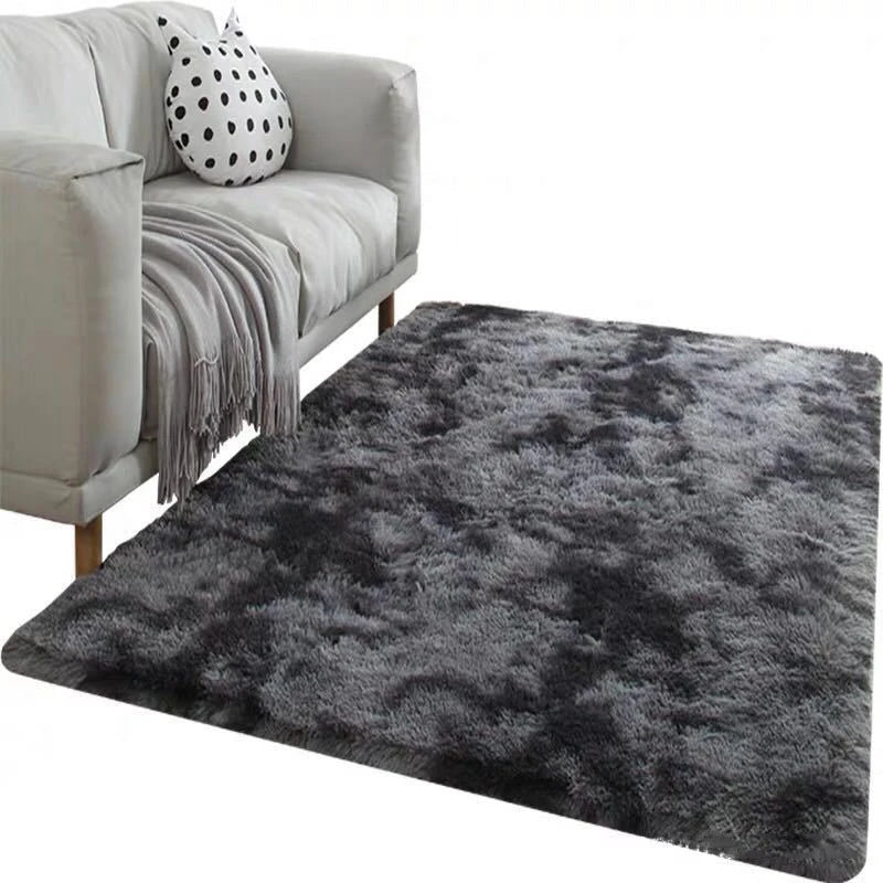 Grey Carpet Tie Dyeing Plush Soft Carpets For Living Room Bedroom Anti-slip Floor Mats Bedroom Water Absorption Carpet Rugs Shello Creative Boutique
