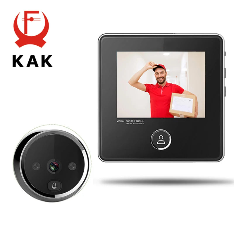 KAK 2.8 Inch LCD Smart Peephole Doorbell with IR Night Vision & Photo Recording