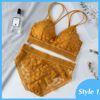 MIMICOO Floral Lace Bra & Brief Set – Seamless Romance