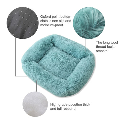 Square Dog Bed Long Plush Solid Color Pet Beds For Little Medium Large Pets Super Soft Winter Warm Sleeping Mats For Dogs Cats Shello Creative Boutique