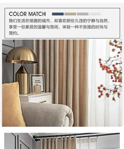 Modern Beige Velvet Blackout Curtains - Luxury Flannel Drapes - Shello's Creative Boutique
