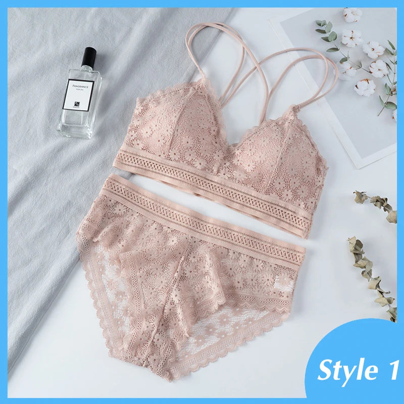 MIMICOO Floral Lace Bra & Brief Set – Seamless Romance